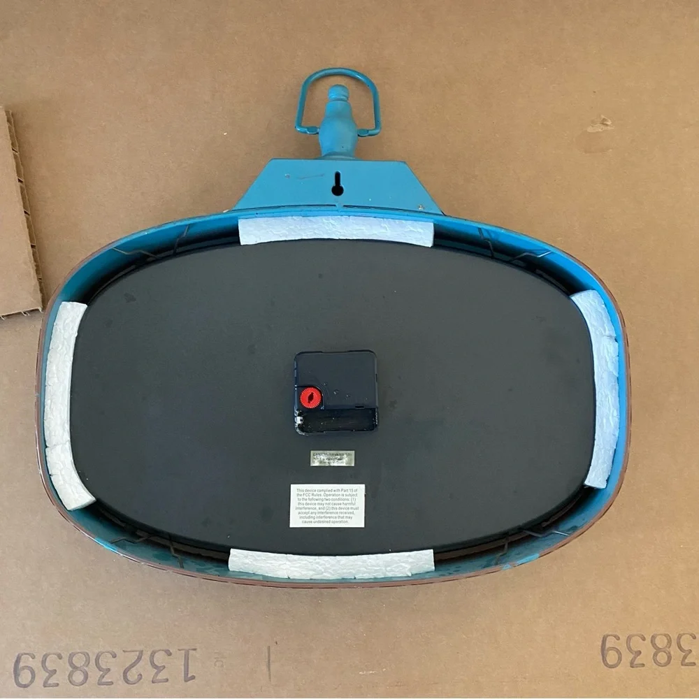 Retro Blue Metal Wall Clock